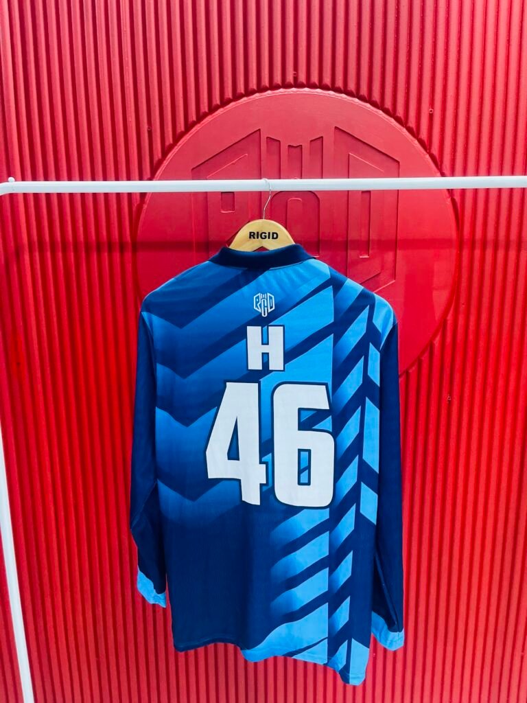 Blue full-sleeve jersey with number – Rigid Sportswear