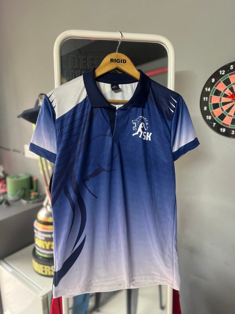 Custom navy sublimation polo T-shirt – Rigid Sportswear
