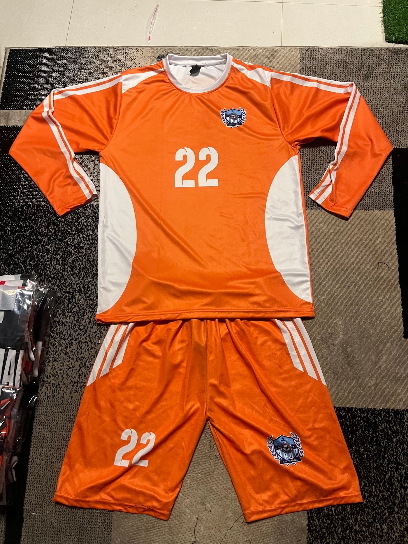 Orange football kit – jersey and shorts – Rigid Sportswear