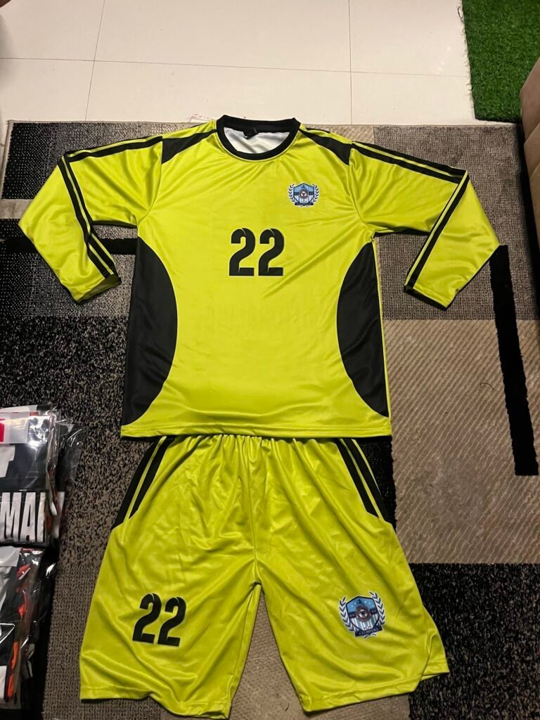 Yellow football kit – jersey and shorts – Rigid Sportswear