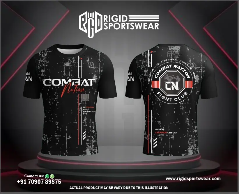 Approved design mockup for Combat Nation jersey, front and back